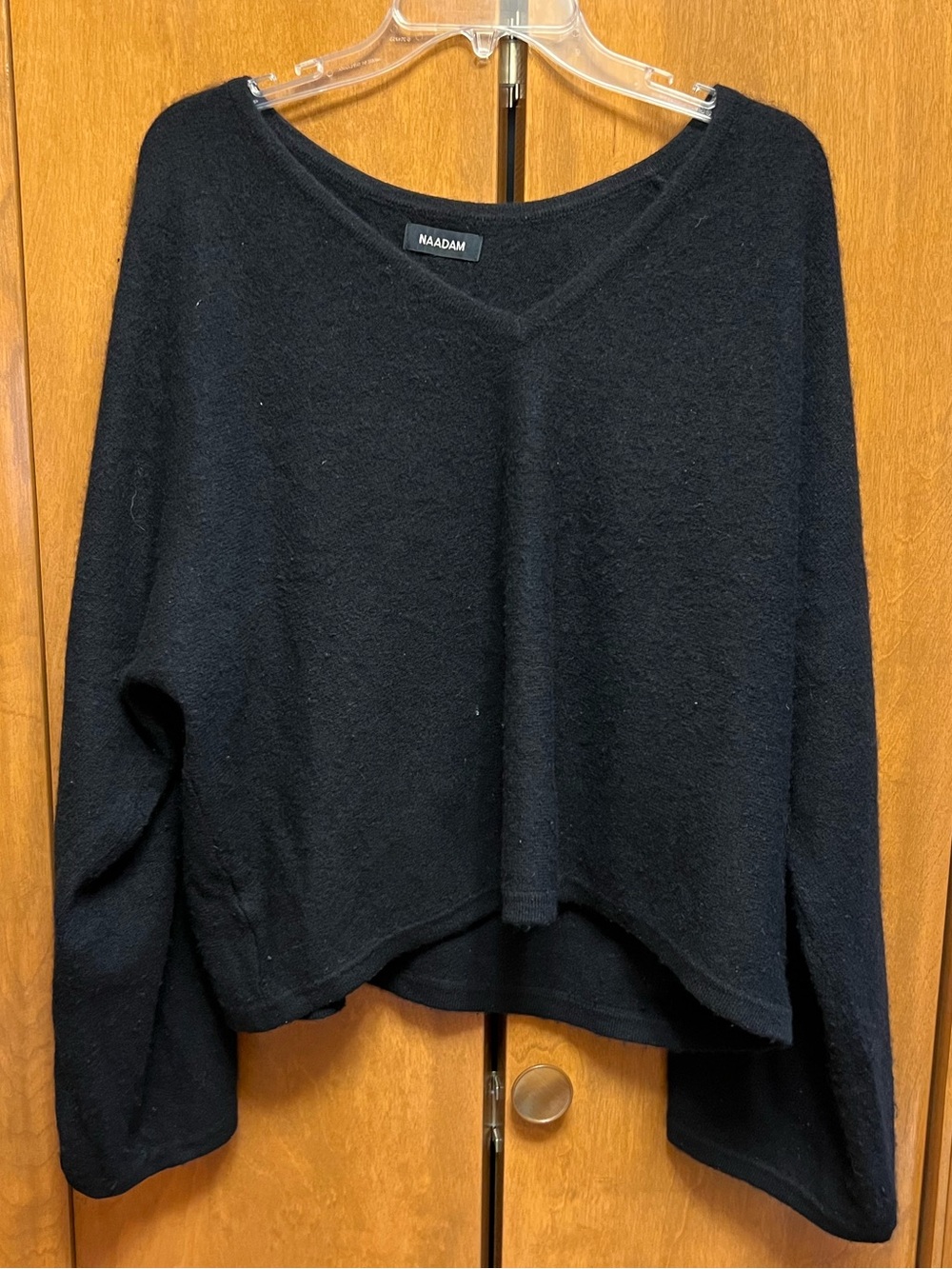 Naadam Black Cashmere V-Neck Sweater